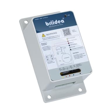 briidea 16–32A AC Soft Start Kit for Home Air Conditioner (4–7 Ton Ton), Reverse Motor Protection, 70% Start-Up Current Reduction, Quiet Operation, Works with Utility & Generator Power