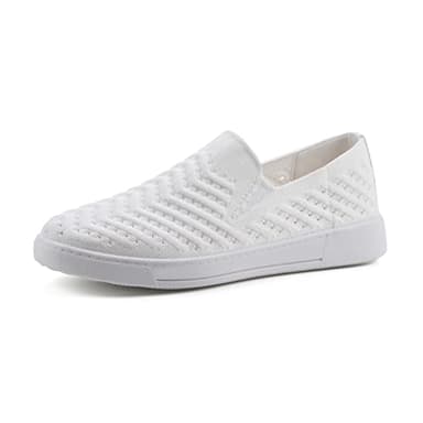 WHITE MOUNTAIN Shoes Women's Courage Sneaker, White/Fabric, 8 M