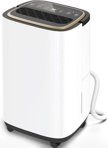 5000 Sq.Ft Dehumidifier for Basement with Drain Hose, 50 Pint Large Best Compressor Dehumidifiers for Home or Garage, Smart Humidity Control, 24H Timer & Child Lock, Ideal for Large Rooms, Garage