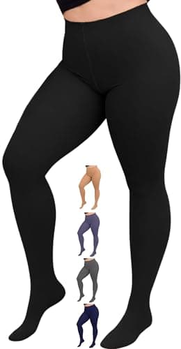 Plus Size Compression Pantyhose for Women 20-30mmHg - Opaque Graduated Compression Hose for Lymphedema, Leg Pain, Swelling, Edema, Post Surgery - Black, 3X-Large - A204BL6