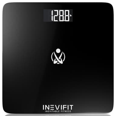 INEVIFIT Bathroom Scale, Highly Accurate Digital Bathroom Body Scale, Measures Weight up to 400 lbs. Includes Batteries