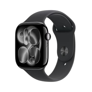 Apple Watch Series 11 [GPS+Cellular, 46mm] - Jet Black Aluminium Case with Black Sport Band, M/L (Renewed Premium)