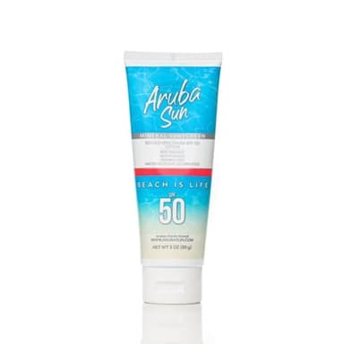 Aruba Sun Reef Friendly Mineral Sunscreen SPF 50 Lotion - 3oz | Chemical-Free Reef Safe Sunscreen | Broad Spectrum Protection with Titanium Dioxide & Zinc Oxide | Water Resistant up to 80 Minutes