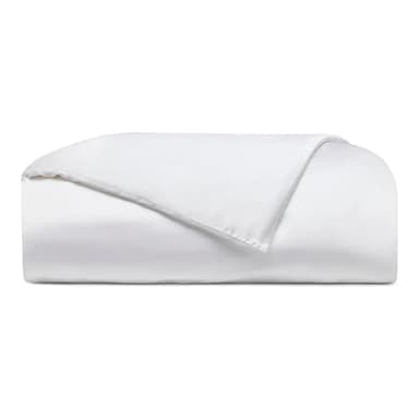 Cozy Earth Luxury Duvet Cover Queen - 100% Viscose from Bamboo - Ultra-Soft, Cooling & Lightweight Duvet Cover - Temperature-Regulating Bedding with Concealed Zip & Interior Snap Closures - White