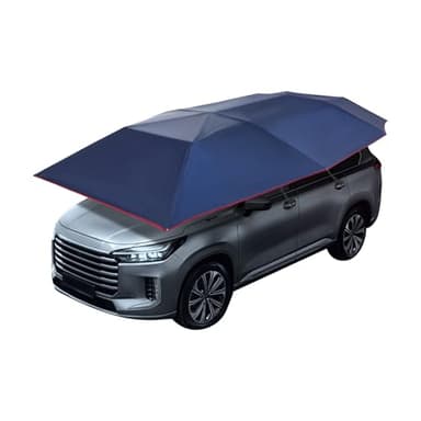 Car Cover Tent 13.78 x 7.2 ft Semi-Automatic Car Shade Canopy Removable Cars Awning Waterproof Sun-Proof Car Umbrella for Cars SUV Outdoor Shading (Navy Blue)