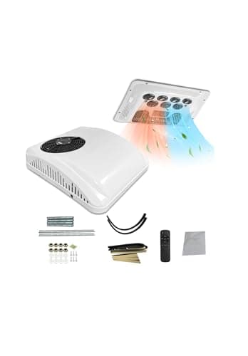 12V Rooftop Air Conditioner for RV 10000 BTU Heating & Cooling,12 Volt DC AC, Brushless Compressors, Ultra-Quiet for Truck, Campers,Campervan, Caravan,Trailers and Motorhome