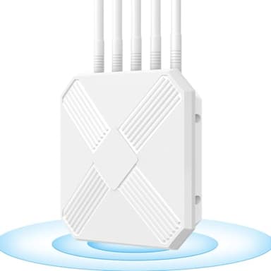 Mugatol AX3000 Outdoor WiFi 6 Extender - 2026 Outdoor Access Point - Long-Range Dual Band WiFi, IP67/PoE/5 Antennas for Events, Commercial Use | Starlink-Compatible