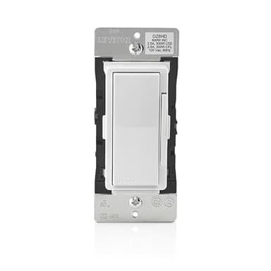 Leviton Decora Smart 600W Dimmer with Z-Wave Technology, Ivory, 1-Pack, DZ6HD-2RW, White/Light Almond