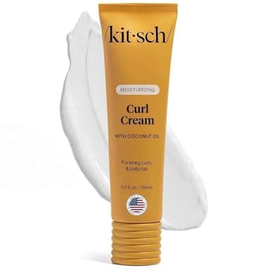 Kitsch Moisturizing Curl Cream for Curly Hair – Lightweight Curly Hair Products for Men & Women | Defines Curls, Controls Frizz & Boosts Shine | Hydrating Curling Cream - 5.3 oz