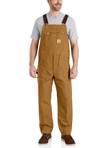 Carhartt Mens Relaxed Fit Duck Bib Overalls, Carhartt Brown, 32W X 32L US