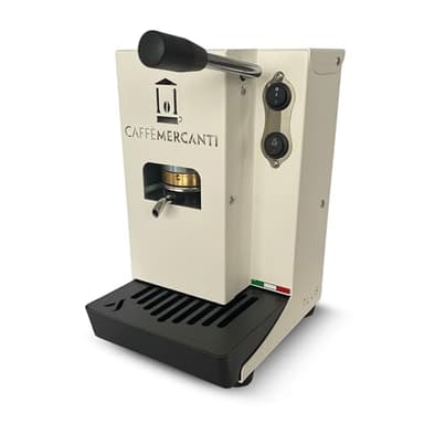 Caffe Mercanti ESE Pod Espresso Machine, 44mm, Single-Serve Coffee Maker, 15 Bar, White