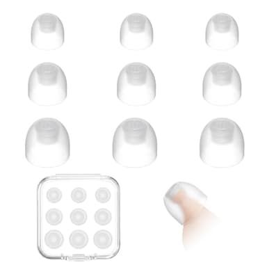 Gulfmew 9 Pcs Hearing Aid Domes, Compatible with Audien Hearing Atom One and Atom X, Includes 3 Different Sizes (S/M/L) Ear Buds, 9/10/11MM Clear Replacement Domes with Carrying Case