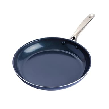Blue Diamond 12" Nonstick Frying Pan Skillet, Diamond Infused PFAS & PTFE-Free Ceramic Pot, Dishwasher & Oven Safe, Stay Cool Handle, Durable Non Toxic Metal Utensil Safe, Egg & Omelet Pan, Blue