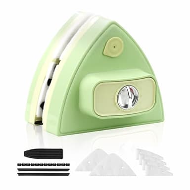 YOSOKI USOKI Double-Sided Magnetic Window Cleaner - Adjustable Magnetic Double Window Wiper, Fits 3-30 mm Glass Thickness, 2.5m Safety Rope for High-Rise & Auto Glass, Safe Anti-Pinch Wiper(Green)