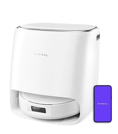 NARWAL Freo Pro Robot Vacuum and Mop Combo, Tangle Free Robot Mop, 8500Pa Powerful Suction, Self-Emptying, Auto Mop Washing, Auto Drying, Obstacle Avoidance, Ideal for Pet Hair and Hard Floor(Renewed)