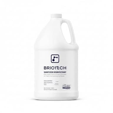 BRIOTECH Sanitizer Disinfectant Hypochlorous, Kill 99.99% of Viruses & Bacteria, Control Mold, Eliminate Odor, Gentle for Nursery & Play Rooms, Food Contact Surface Sanitizer, 1 Gallon Refill