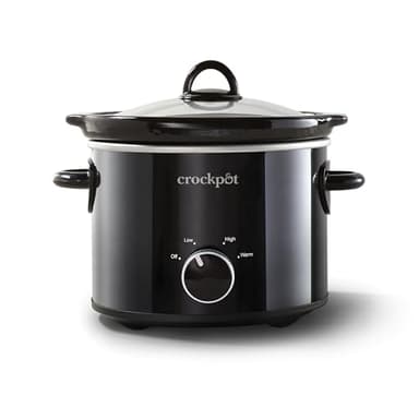 Crock-Pot 2-Quart Manual Slow Cooker, Feeds 2+ People, Great for Small Meals, Dips, & Sides; Removable Stoneware is Oven & Dishwasher-Safe, Black