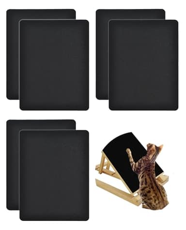 BNOSDM Cat Nail File Scratcher, 6 Pack Replaceable Stickyback Sandpaper for Cat Scratching Board, Pet Scratch Liner for Furniture, Litter Box or Any Flat Surface (Black)