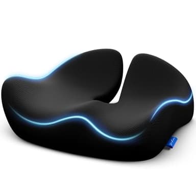 ZIKEE Pioneering Seat Cushion for Pressure Relief, Ergonomic Office Chair Cushion for Sciatica, Back, Hemorrhoids & Tailbone Pain Relief, High-Density Memory Foam Car Seat Cushion with Anti-Slip Base