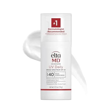 EltaMD UV Daily SPF 40 Face Sunscreen Moisturizer with Zinc Oxide, Daily Face Moisturizer with SPF, Sunscreen, 0.5 oz Pump