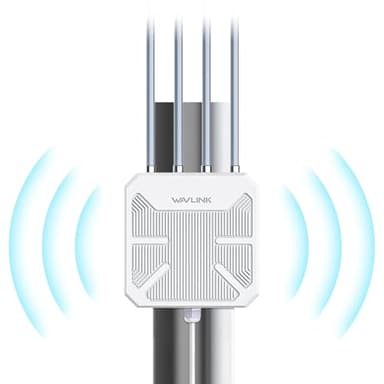 2026 AX1800 Outdoor WiFi 6 Extender, WAVLINK Outdoor WiFi Extender Signal Booster with PoE, Long Range Outdoor WiFi Access Point, IP67 Weatherproof, 4x8dBi Antennas, for Farm, Cameras, Patio, Starlink