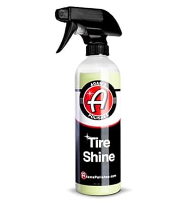 Adam's Tire Shine 16oz - Easy to Use Spray Tire Dressing W/ SiO2 for Glossy Wet Look w/No Sling | Works on Rubber, Vinyl & Plastic | USA Made