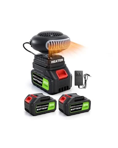 GSQQTE Battery Operated Heater Cordless, Portable Heater Car Window Defroster with Two 3000mAh Rechargeable Battery Powered Heaters with Anti Tilt Design for Cars/Camping/Indoors(60 Minutes Life)