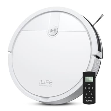 ILIFE V2 Robot Vacuum Cleaner, Tangle-Free Suction, 120 Mins Runtime, Slim, Self-Charging Robotic Vacuum Cleaner, Ideal for Pet Hair and Hard Floors