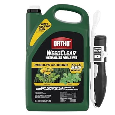 Ortho WeedClear Weed Killer for Lawns with Comfort Wand, Kills More than 250 Weeds including Dandelion and Clover, 1 gal.