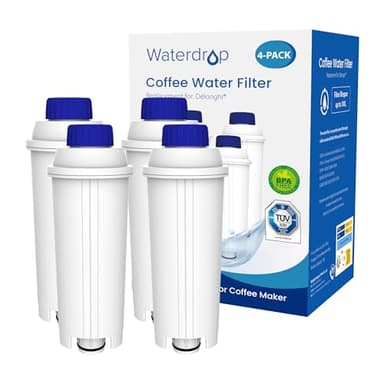Waterdrop DLS C002 Coffee Water Filter, Replacement for De'Longhi® Filter, De'Longhi® Magnifica Evo Water Filter, ECAM/ETAM/EPAM Series, EC680/5, TÜV SÜD Certified, 4 Pack