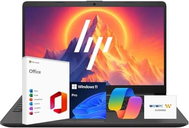 HP 15 Laptop with Microsoft Office, 15.6" FHD 1080p IPS Display, Intel 13th Hexa-Core Processor, Ethernet Port RJ-45, HDMI, SD Card Reader, Windows 11 Pro, WOWPC Recovery USB (8GB RAM, 256GB SSD)