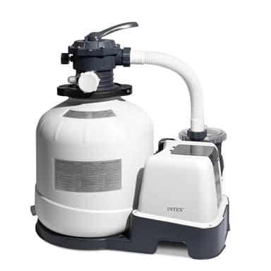 INTEX 2,650 GPH Krystal Clear Sand Filter Pump and Saltwater Pool Chlorine System for Above Ground Pools, Pool Cleaner System with Automatic Timer