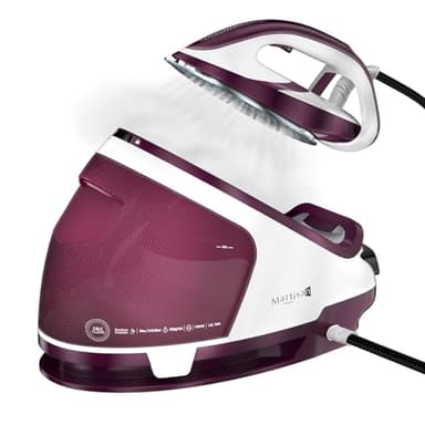 Martisan Digital Steam Generator Iron for Clothes, 1800W Strong Power, 8 Bar Max Pressure, 1.9L Water Tank, 550g/min Steam Burst, Smart Auto Off, Ceramic Soleplate, Fast Wrinkle Removal, Purple