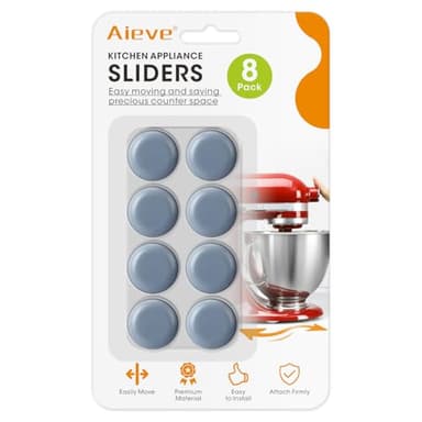 Aieve Appliance Sliders, 8 Pcs Small Appliance Slider for Countertop, Self Adhesive Home Finds Caster Wheels Rollers, Kitchen Must Have Gadgets for Stand Mixers, Coffee Makers, Air Fryers