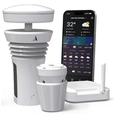 Tempest Weather Station with Built-in Wind Meter, Rain Gauge, and Accurate Weather Forecasts, Wireless, App and Alexa Enabled