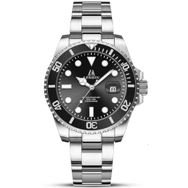 LN LENQIN Mens Watches Stainless Steel Waterproof Analog Quartz Watch for Men with Date Luminous Fashion Wristwatch