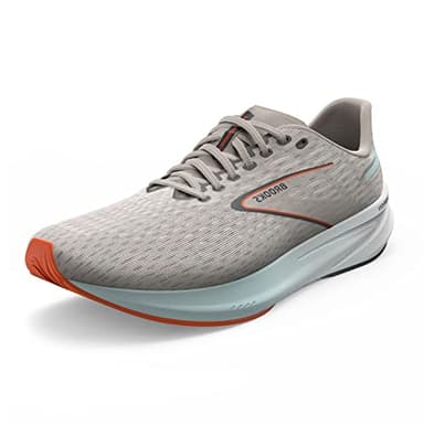 Brooks Men’s Hyperion Neutral Running Shoe - Grey/Skylight/Red Orange - 13 Medium