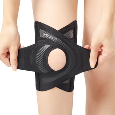 Galvaran Knee Brace for Women & Men, Relief Recovery Meniscus Tear, Arthritis Pain, ACL & MCL, Knee with Side Stabilizers，Adjustable Knee Support (Black, Medium)