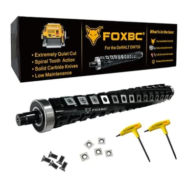 FOXBC 13 Inch Spiral Helical Cutterhead for DeWalt DW735 DW735X Planer