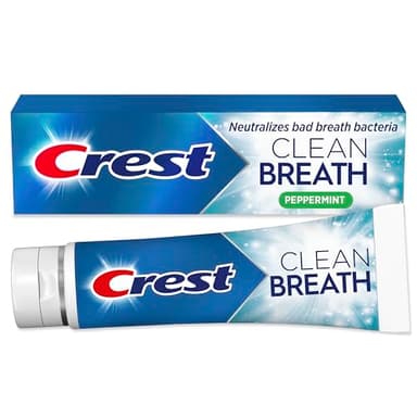 Crest Toothpaste Clean Breath Peppermint 4.6oz – Neutralizes Bad Breath, Antibacterial Protection, Fights Cavities, Freshens Breath, Gently Whitens