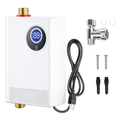 Tankless Water Heater Electric, 110V 3000W Under Sink Instant Hot Water Heater, 3-5 Seconds Fast Heating, with LED Display, IPX4 Waterproof, Perfect for Small Apartment/RV/Bathroom & Kitchen Sink