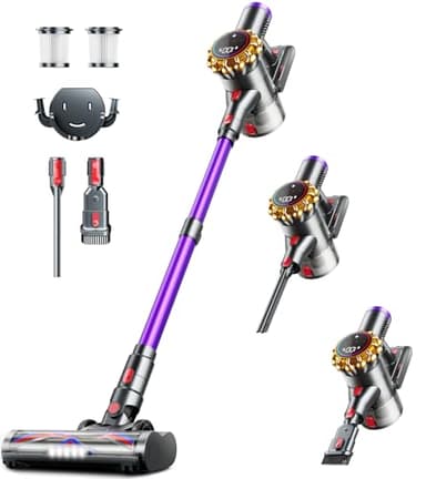 Cordless Vacuum Cleaner,Upgraded 550W 45KPA 60Mins Vacuum Cleaners for Home,Self-Standing Stick Vacuum with LED Display,8 in 1 Lightweight Anti-tangle Wireless Vacuum for Pet Hair Carpet Hard Floors
