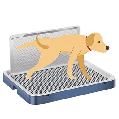 Indoor Dog Potty Tray with High Wall,25.59"X19.69" Pee Pad Holder,Dogs Litter Box,Mesh Training Toilet for Puppy and Small Size Dog,Housebreaking Supplies, Pet Products (Blue)