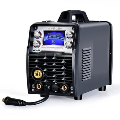 Plasma Cutter, 4 In 1 HBM2280 200A Semi-automatic Welding Machine Inverter Welder Gasless Gas MIG Aluminum ARC MMA Tig Tools(No Tig Torch)