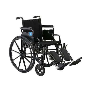 Medline Lightweight Wheelchair for Adults With Swing-Back, Desk-Length Arms, Elevating Leg Rests; 20" x 16"D Seat