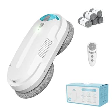 HIXZAP Window Cleaning Robot – 2400-3200Pa Suction, Dual Ultrasonic Spray, 85ml Tank, Edge Detection, Anti-Drop, 3 Cleaning Modes for Streak-Free Glass