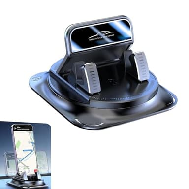 Titwaye Car Dashboard Phone Holder, 360 Degree Rotation Cell Phone Mount, Anti Slip One-Hand Smartphone Holder, Universal Navigation Bracket for Most Cars Trucks SUVs (Black)