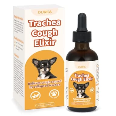 Ourea Collapsed Trachea Treatment for Dogs, Dog Cough Treatment, Trachea Cough Elixir, Natural Herbs Help Dogs Breathe Smoothly and Support Tracheal & Respiratory Health (2 fl oz)
