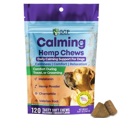 Guardian’s Choice Calming Chews for Dogs – 120 Soft Chews – Anxiety, Stress & Behavior Support – with L-Theanine, Valerian Root & Chamomile – Chicken Flavor – Made in the USA – for All Breeds & Ages