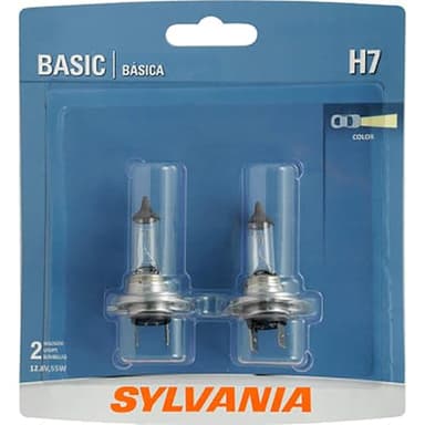 SYLVANIA - H7 Basic - Halogen Bulb for Headlight, Fog, Daytime Running Lights, and Cornering Applications (Contains 2 Bulbs)